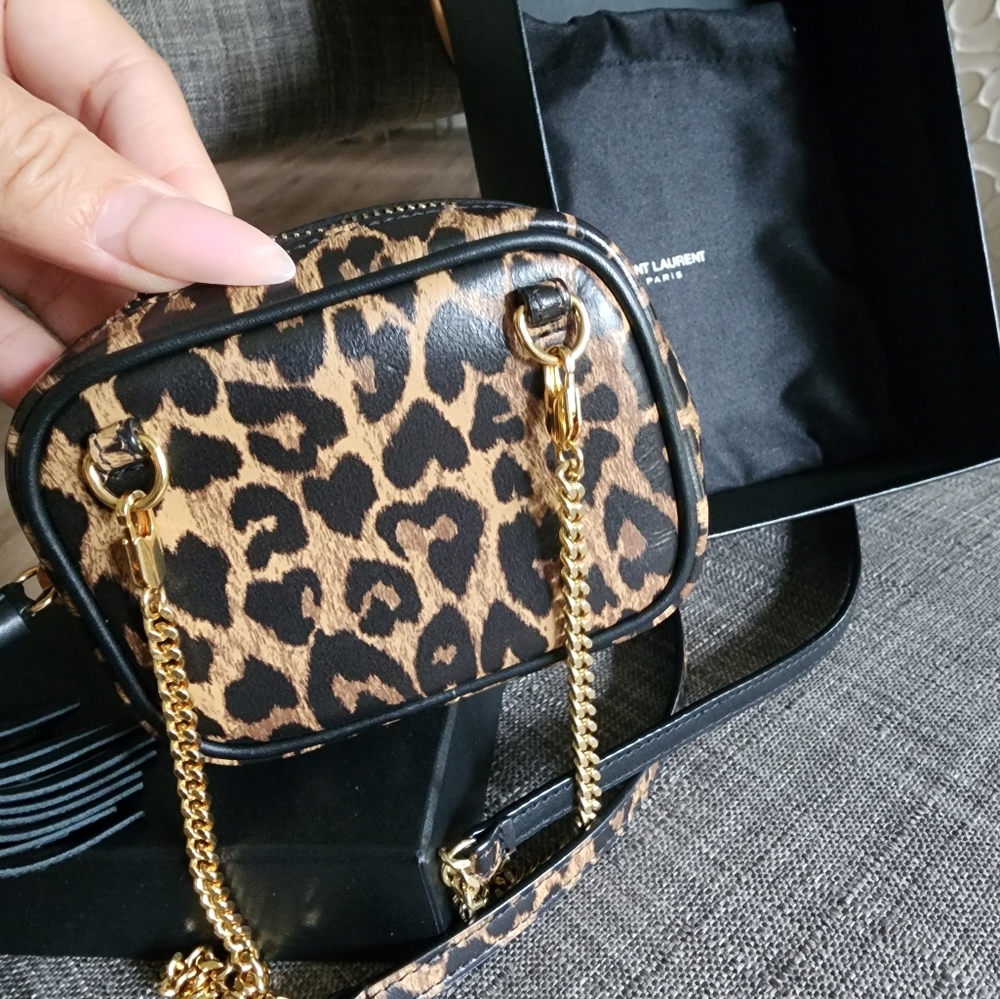 Authentic YSL Leopard Print Mini Crossbody Bag - Picture 13 of 14